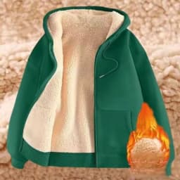 Ladies Large Size American Style Lamb Velvet Hoodie Zipper Cardigan Outerwear Autumn Winter Thickened Long Sleeve Casual Wear