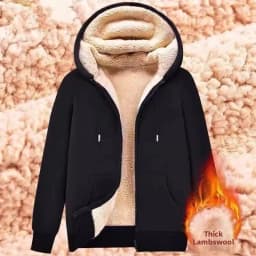 Ladies Large Size American Style Lamb Velvet Hoodie Zipper Cardigan Outerwear Autumn Winter Thickened Long Sleeve Casual Wear