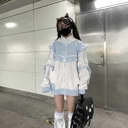 Y2k Gothic Zipper Coat Hooded Women Oversize Fairy Jacket Streetwear 2025 Autumn Outfits Japanese Kawaii Harjuku Chic Sweatshirt