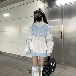 Y2k Gothic Zipper Coat Hooded Women Oversize Fairy Jacket Streetwear 2025 Autumn Outfits Japanese Kawaii Harjuku Chic Sweatshirt