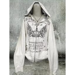 Grey Faux Fur Wool Double Zipper Jacket Hoodies Women's Slim Waist Hooded Vintage Y2k Coats Ropa Mujer Casual Fashion Sweatshirt