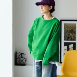 R67261 Korean Style Versatile Outer-Stitched Round Neck Raglan Sleeve Slimming Pure Cotton Pullover Sweatshirt for Women 25 Spring