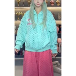 2026 New Clothing American Polka Dot Star Sweatshirts Spring Fashion Letter Print Hooded Women Y2k Sweet Loose Casual Jacket