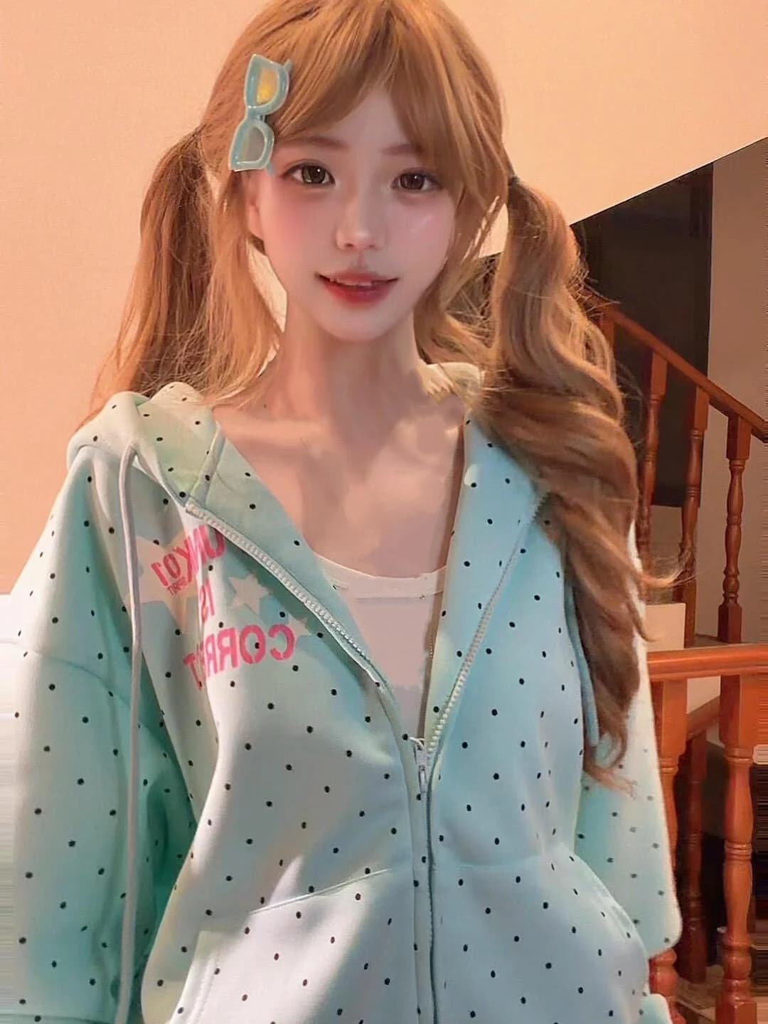 2026 New Clothing American Polka Dot Star Sweatshirts Spring Fashion Letter Print Hooded Women Y2k Sweet Loose Casual Jacket