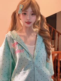 2026 New Clothing American Polka Dot Star Sweatshirts Spring Fashion Letter Print Hooded Women Y2k Sweet Loose Casual Jacket