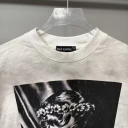 Mixed Emotion Street-Mounted Masked Angel Print Vintage Distressed Loose Short-Sleeved Men's and Women's T-Shirt