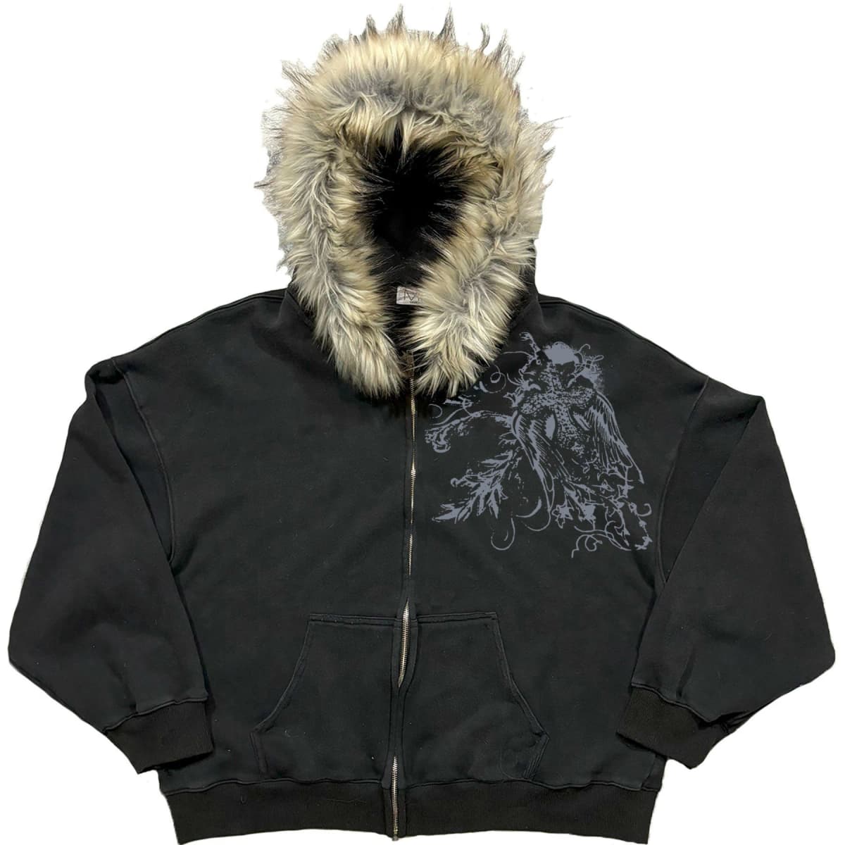 American style hip-hop style Y2K autumn and winter new item unisex thick warm hoodie jacket with zipper and hat