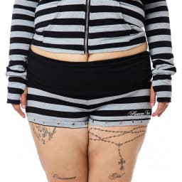 Emo Striped Hoodie Women's Y2K Gothic Zipper Hoodie Long Sleeve Harajuku Aesthetics Short Style Jacket Punk Street Set punk