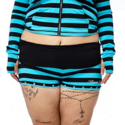 Emo Striped Hoodie Women's Y2K Gothic Zipper Hoodie Long Sleeve Harajuku Aesthetics Short Style Jacket Punk Street Set punk