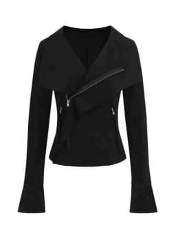Vintage Collar Jackets Women Harajuku Punk Slim Fit Coat Streetwear Pocket Zipper Y2k Aesthetic Harajuku Grunge 2025 Outwear