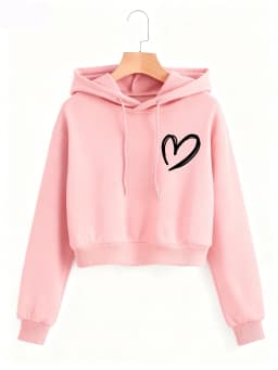 Fashion Love Heart Letter Print Autumn Winter Cropped Sweatshirt Crop Top Hoodie Y2k Sweatshirts Gothic Casual Style Clothes