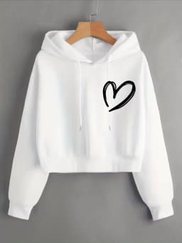 Fashion Love Heart Letter Print Autumn Winter Cropped Sweatshirt Crop Top Hoodie Y2k Sweatshirts Gothic Casual Style Clothes