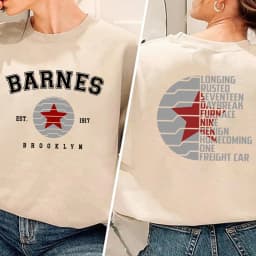 Vintage Bucky Barnes 1917 Sweatshirt Winter Soldier Hoodie Front and Back Print Pullover Unisex Long Sleeves Sweatshirts