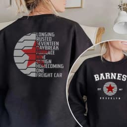 Vintage Bucky Barnes 1917 Sweatshirt Winter Soldier Hoodie Front and Back Print Pullover Unisex Long Sleeves Sweatshirts