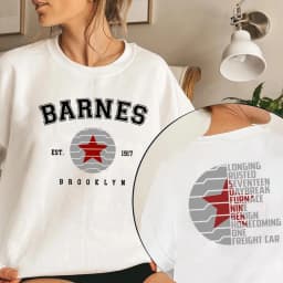 Vintage Bucky Barnes 1917 Sweatshirt Winter Soldier Hoodie Front and Back Print Pullover Unisex Long Sleeves Sweatshirts