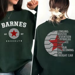 Vintage Bucky Barnes 1917 Sweatshirt Winter Soldier Hoodie Front and Back Print Pullover Unisex Long Sleeves Sweatshirts
