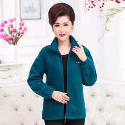 2025 New Autumn Mid-Aged Women Fleece Jacket 5XL Casual Stand Collar Warm Hoodie Jacket Zipper Outerwear Mother Winter Coat 3149