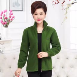 2025 New Autumn Mid-Aged Women Fleece Jacket 5XL Casual Stand Collar Warm Hoodie Jacket Zipper Outerwear Mother Winter Coat 3149