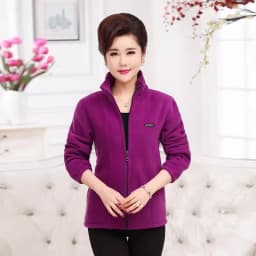 2025 New Autumn Mid-Aged Women Fleece Jacket 5XL Casual Stand Collar Warm Hoodie Jacket Zipper Outerwear Mother Winter Coat 3149