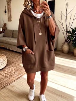 Hoodies women 2026 casual autumn/Winter new hoodie casual solid color pocket long-sleeved sweatshirts women's clothing