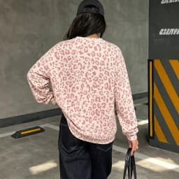 2026 Autumn and Winter New Women's Clothing Leopard Print Crew Neck Printing Loose Sweatshirt Sweater