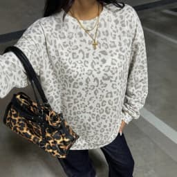 2026 Autumn and Winter New Women's Clothing Leopard Print Crew Neck Printing Loose Sweatshirt Sweater
