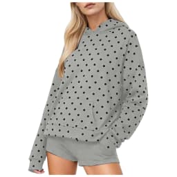 Vintage Polka Dot Hoodies Oversized Women Sweatshirts Harajuku Autumn Long Sleeve Hooded Pullover Tops With Pocket Streetwear