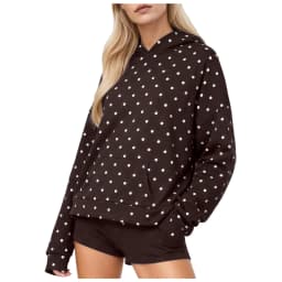 Vintage Polka Dot Hoodies Oversized Women Sweatshirts Harajuku Autumn Long Sleeve Hooded Pullover Tops With Pocket Streetwear