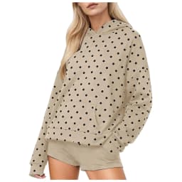 Vintage Polka Dot Hoodies Oversized Women Sweatshirts Harajuku Autumn Long Sleeve Hooded Pullover Tops With Pocket Streetwear