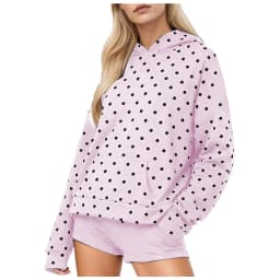 Vintage Polka Dot Hoodies Oversized Women Sweatshirts Harajuku Autumn Long Sleeve Hooded Pullover Tops With Pocket Streetwear