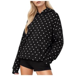 Vintage Polka Dot Hoodies Oversized Women Sweatshirts Harajuku Autumn Long Sleeve Hooded Pullover Tops With Pocket Streetwear
