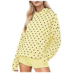 Vintage Polka Dot Hoodies Oversized Women Sweatshirts Harajuku Autumn Long Sleeve Hooded Pullover Tops With Pocket Streetwear