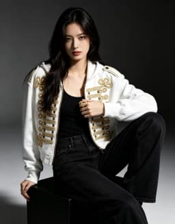 Punk Military Braided Trim Zip‑Up Hoodie Unisex Baggy Cropped Retro Alt Streetwear Outerwear Jacket