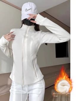Women's Thickened Fleece Zipper Hoodie Short Coat Slim Fit Waist-Cinching Stand Collar Cardigan Autumn Winter Fashion Outerwear