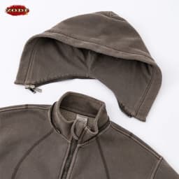ZODF Vintage 2025 Winter Batik Washed Crop Hoodies Female Girls Remove Hood Heavy Weight Sport 400gsm Hooded Coat HY1085