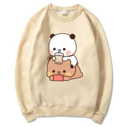 Bubu and Dudu Hoodie Women Aesthetic Graphic Funny Kawaii Bubble Tea Hoodies Unisex Anime Harajuku Vintage Pullovers Sweatshirts