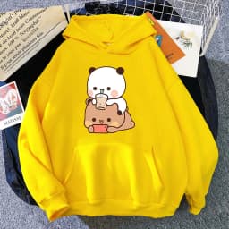 Bubu and Dudu Hoodie Women Aesthetic Graphic Funny Kawaii Bubble Tea Hoodies Unisex Anime Harajuku Vintage Pullovers Sweatshirts