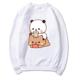 Bubu and Dudu Hoodie Women Aesthetic Graphic Funny Kawaii Bubble Tea Hoodies Unisex Anime Harajuku Vintage Pullovers Sweatshirts