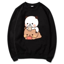 Bubu and Dudu Hoodie Women Aesthetic Graphic Funny Kawaii Bubble Tea Hoodies Unisex Anime Harajuku Vintage Pullovers Sweatshirts