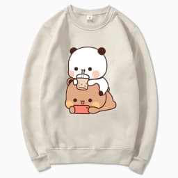 Bubu and Dudu Hoodie Women Aesthetic Graphic Funny Kawaii Bubble Tea Hoodies Unisex Anime Harajuku Vintage Pullovers Sweatshirts