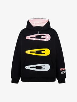 American Funny Detachable Hairpin Sweatshirt Sweet Retro Zip Jacket Polka Dot Splicing Hooded Sweatshirt Punk Sweatshirt Women