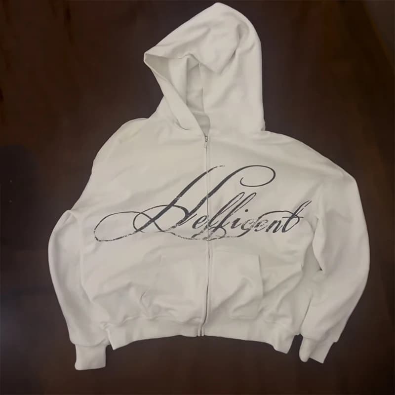 Women's Retro Letter Print Casual Hooded Sweatshirt Spring and Autumn Long Sleeve Hoodie Jacket Streetwear Fashion Trend Designs