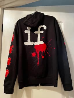 Streetwear Goth Black Sweatshirt Zip Up Hoodie Men Women Autumn Clothing Harajuku Letter Cartoon Graphic Print Oversized Hoodie