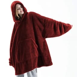 2025 Winter Women's Plush Hoodie Loose Pockets Warm Fashion Street Home Solid Color One-size-fits-all Long Coat