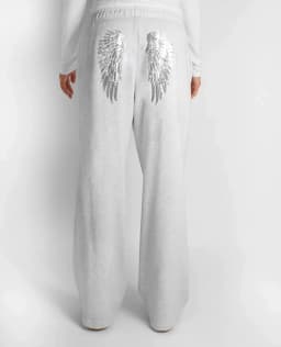 Sequin Angel's Wings Hoodies Women Chic Loose Long Sleeve Pullovers Top Slim Yoga Pant Set 2026 New Casual Lady Two Piece Sets