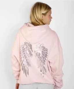 Sequin Angel's Wings Hoodies Women Chic Loose Long Sleeve Pullovers Top Slim Yoga Pant Set 2026 New Casual Lady Two Piece Sets