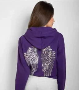 Sequin Angel's Wings Hoodies Women Chic Loose Long Sleeve Pullovers Top Slim Yoga Pant Set 2026 New Casual Lady Two Piece Sets