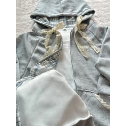 Kawaii Fleece Zip Up Hoodies Women Streetwear Bow Lace Patchwork Hooded Sweatshirts Winter Harajuku Cutecore Long Sleeve Jackets