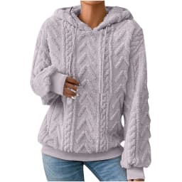 Autumn Warm Fleece Hooded Sweatshirts Casual Female Hoody Long Sleeve Soft Fluffy Pullover Coats Outwear FYY-1024