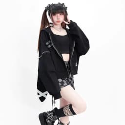 2026 Chic Fashion Women Casual Loose Rabbit Ear Hoodies Coats Kawaii Vintage Casual Zipper Jackets Tops Mujer Autumn Streetwear